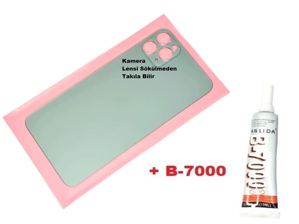 Tkgz İPhone 11 PRO MAX Arka Pil Batarya Kapağı (CAM+B-7000) YEŞİL ürün görseli 1