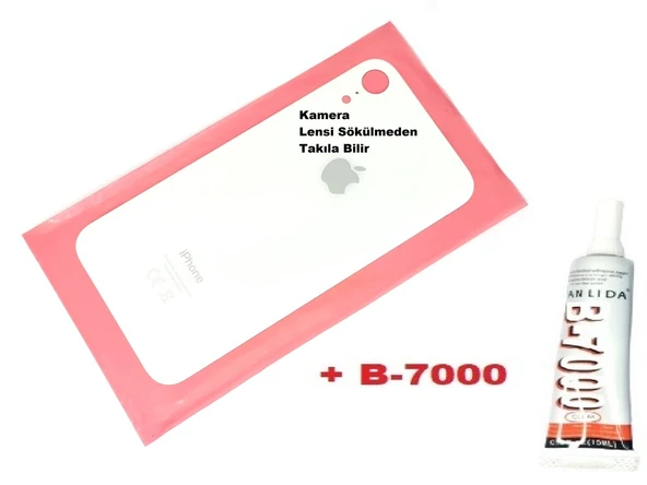 Tkgz İPhone XR Arka Pil Batarya Kapağı (CAM+B-7000) BEYAZ ürün görseli 1