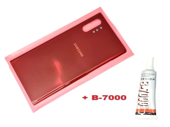 Tkgz Samsung Galaxy NOTE 10 PLUS Arka Pil Batarya Kapağı (CAM+B-7000) KIRMIZI ürün görseli 1