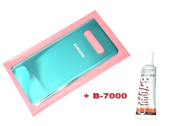 Tkgz Samsung Galaxy S10 PLUS Arka Pil Batarya Kapağı (CAM+B-7000) YEŞİL ürün görseli 1