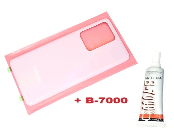 Tkgz Samsung Galaxy S20 UTRA Arka Pil Batarya Kapağı (CAM) PEMBE ürün görseli 1