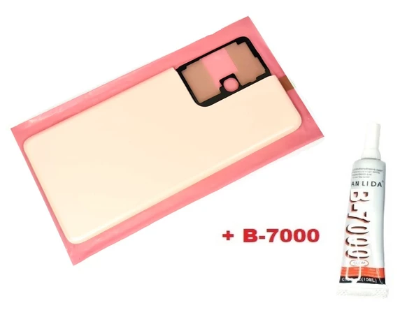 Tkgz Samsung Galaxy S21 UTRA Arka Pil Batarya Kapağı (CAM+B-7000) PEMBE ürün görseli 1