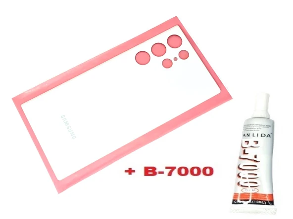 Tkgz Samsung Galaxy S22 ULTA Arka Pil Batarya Kapağı (CAM+B-7000) BEYAZ ürün görseli 1