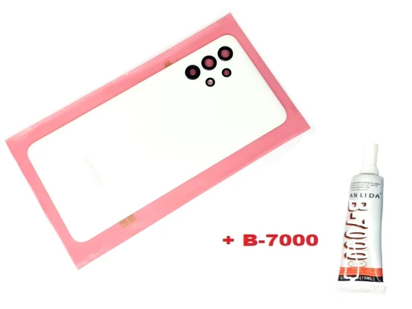 Tkgz Samsung Galaxy A32 A325 Arka Pil Batarya Kapağı (FULL Kamera Lensli+B-7000) BEYAZ ürün görseli 1