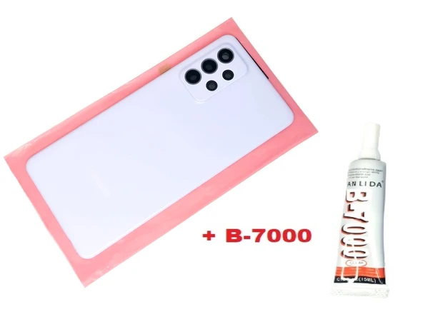 Tkgz Samsung Galaxy A52 A525 Arka Pil Batarya Kapağı (FULL Kamera Lensli+B-7000) MAVİ ürün görseli 1