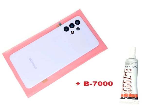 Tkgz Samsung Galaxy A32 A325 Arka Pil Batarya Kapağı (FULL Kamera Lensli+B-7000) MAVİ ürün görseli 1