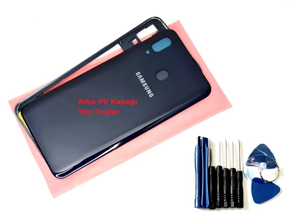 Tkgz Samsung Galaxy A20 ( A205) FULL ORJ KASA Kasa Arka Pil Batarya Kapağı (TAMİR SETİ) LACİVERT ürün görseli 1