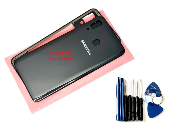 Tkgz Samsung Galaxy A30 (A305) FULL ORJ KASA Kasa Arka Pil Batarya Kapağı (TAMİR SETİ) SİYAH ürün görseli 1
