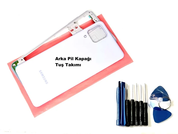 Tkgz Samsung Galaxy A22 A225 4G FULL ORJ KASA Aka Pil Batarya Kapağı (TAMİR SETİ) MAVİ ürün görseli 1