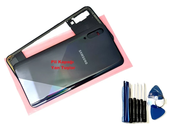 Tkgz Samsung Galaxy A30S (A307) ORJ KASA Arka Pil Batarya Kapağı (TAMİR SETİ) SİYAH ürün görseli 1