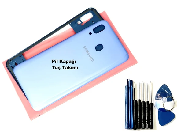 Tkgz Samsung Galaxy A30 (A305) FULL ORJ KASA Arka Pil Batarya Kapağı (TAMİR SETİ) MAVİ ürün görseli 1