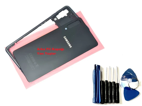 Tkgz Samsung Galaxy A7 A750 (2018) FULL ORJ KASA Arka Pil Batarya Kapağı (TAMİR SETİ) SİYAH ürün görseli 1