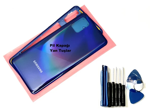 Tkgz Samsung Galaxy A31 (A315) FULL ORJ KASA Arka Pil Batarya Kapağı (TAMİR SETİ) MAVİ ürün görseli 1