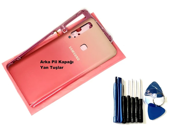 Tkgz Samsung Galaxy A9 A920 2018 FULL ORJ KASA Arka Pil Batarya Kapağı (TAMİR SETİ) PEMBE ürün görseli 1