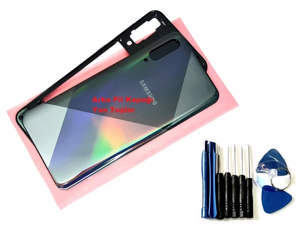 Tkgz Samsung Galaxy A50S (A507) FULL ORJ KASA Arka Pil Batarya Kapağı (TAMİR SETİ) SİYAH ürün görseli 1