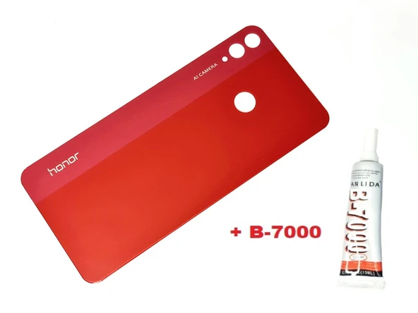 Tkgz Honor 8X Arka Pil Batarya Kapak (CAM+B-7000) KIRMIZI ürün görseli 1