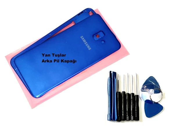 Tkgz Samsung Galaxy J6 Plus FULL ORJ KASA Arka Pil Batarya Kapağı (TAMİR SETİ) MAVİ ürün görseli 1