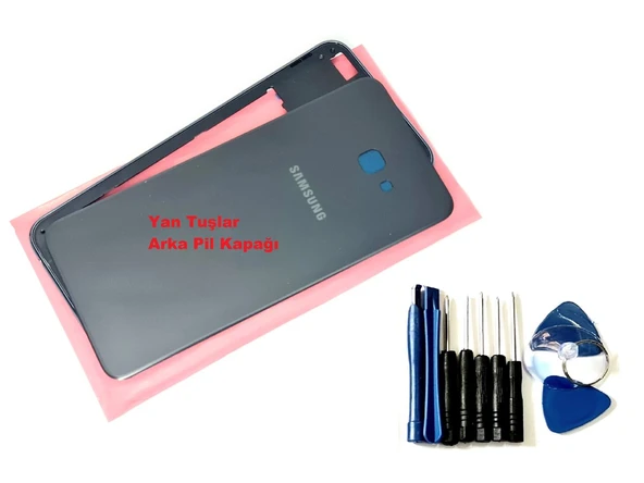 Tkgz Samsung Galaxy J4 Plus FULL ORJ KASA Arka Pil Batarya Kapağı (TAMİR SETİ) SİYAH ürün görseli 1