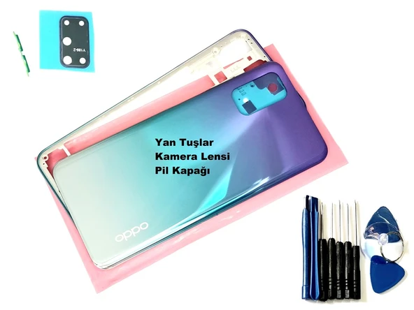 Tkgz Oppo A52 KASA Arka Pil Batarya Kapağı (TAMİR SETİ) MAVİ ürün görseli 1