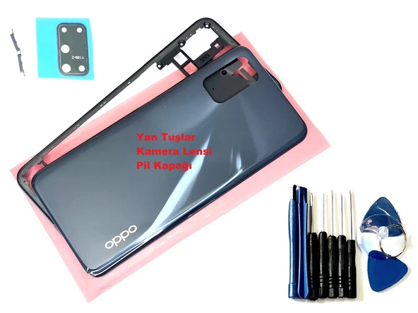 Tkgz Oppo A72 KASA Arka Pil Batarya Kapağı (TAMİR SETİ) SİYAH ürün görseli 1
