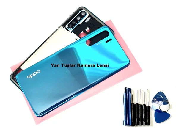 Tkgz Oppo A91 KASA Arka Pil Batarya Kapağı (TAMİR SETİ) MAVİ ürün görseli 1