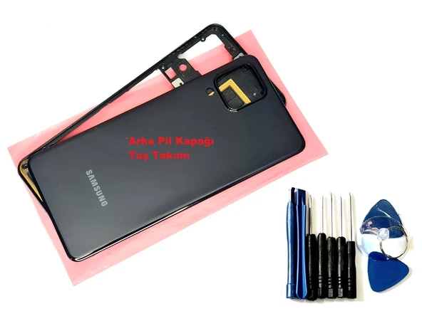 Tkgz Samsung Galaxy A22 A225 4G KASA Aka Pil Batarya Kapağı (TAMİR SETİ) SİYAH ürün görseli 1