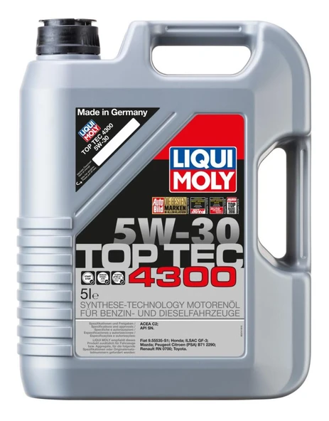 Liqui Moly Top Tec 4300 5W-30 Tam Sentetik Motor Yağı 5 lt. 2324 ürün görseli 1