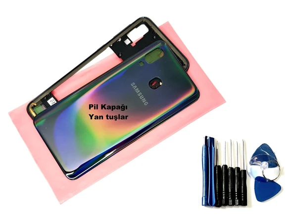 Tkgz Samsung Galaxy A40 A 405 KASA Arka Pil Batarya Kapağı (TAMİR SETİ) SİYAH ürün görseli 1