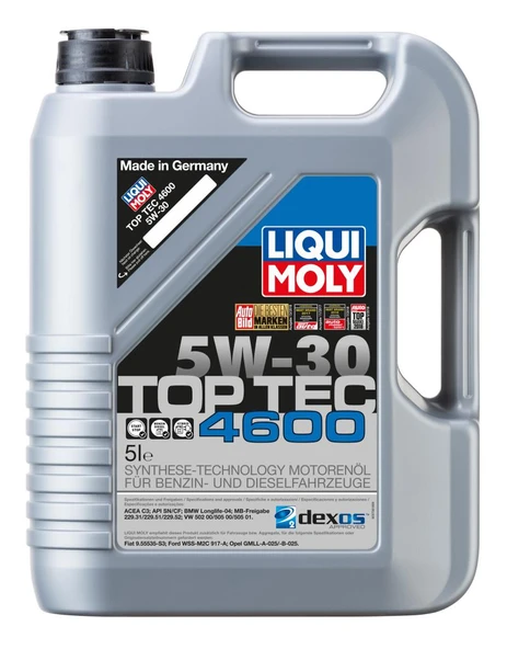 Liqui Moly Top Tec 4600 5W-30 Tam Sentetik Motor Yağı 5 Lt. 2316 ürün görseli 1