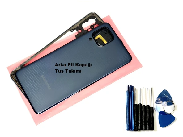 Tkgz Samsung Galaxy M32 KASA Arka Pil Batarya Kapağı (TAMİR SETİ) SİYAH ürün görseli 1