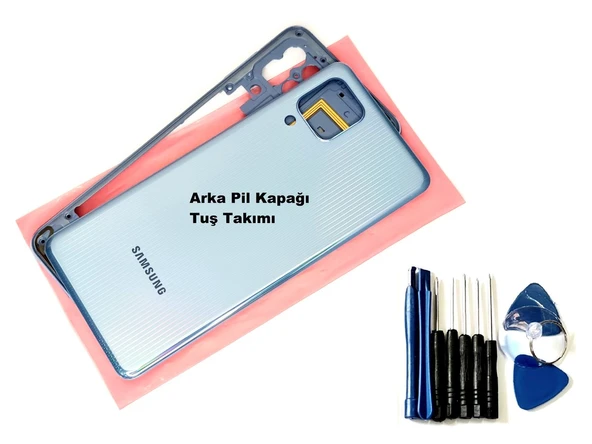 Tkgz Samsung Galaxy M32 KASA Arka Pil Batarya Kapağı (TAMİR SETİ) MAVİ ürün görseli 1