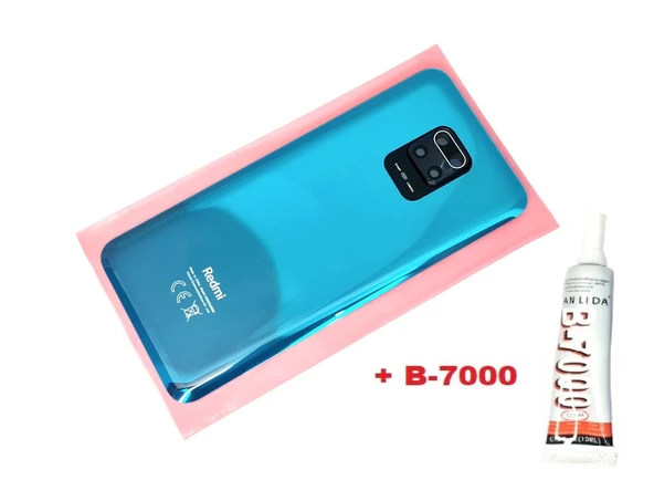 Tkgz Xiaomi Redmi NOTE 9 PRO Arka Kapak Batarya Kapağı (LENSLİ CAM) (B-7000) MAVİ ürün görseli 1