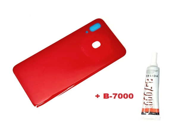 Tkgz Samsung Galaxy A20 A205 Arka Pil Batarya Kapağı (B-7000) KIRMIZI ürün görseli 1
