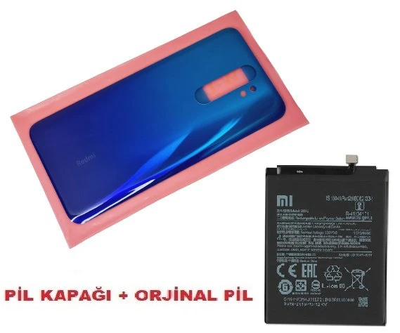 Tkgz Xiaomi Redmi NOTE 8 PRO Arka Pil Batarya Kapağı + PİL (CAM) MAVİ ürün görseli 1