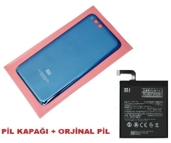 Tkgz Xiaomi Mi 6 Arka Kapak Batarya Pil Kapağı + PİL (CAM) MAVİ ürün görseli 1