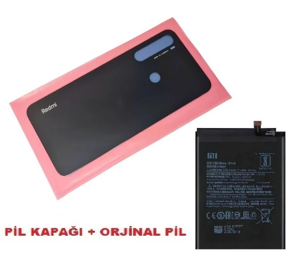 Tkgz Xiaomi Redmi NOTE 8 Arka Pil Batarya Kapağı + PİL (CAM) SİYAH ürün görseli 1