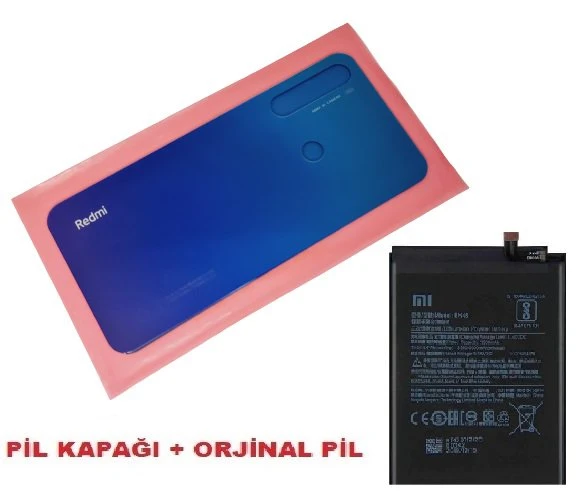 Tkgz Xiaomi Redmi NOTE 8 Arka Pil Batarya Kapağı + PİL(CAM) MAVİ ürün görseli 1