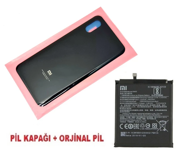 Tkgz Xiaomi Mi 8 Pro Arka Pil Batarya Kapak + PİL (CAM) SİYAH ürün görseli 1