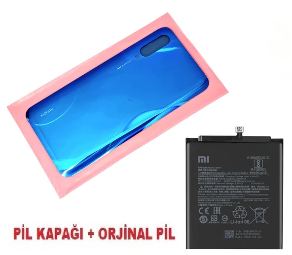Tkgz Xiaomi Mi 9 LİTE Arka Kapak Batarya Pil Kapağı + PİL (CAM) MAVİ ürün görseli 1