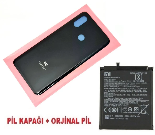 Tkgz Xiaomi Mi 8 Arka Kapak Batarya Pil Kapağı + PİL (CAM) SİYAH ürün görseli 1