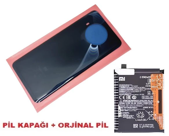 Tkgz Xiaomi Mi 10T LİTE Arka Pil Batarya Kapağı + PİL (CAM) SİYAH ürün görseli 1