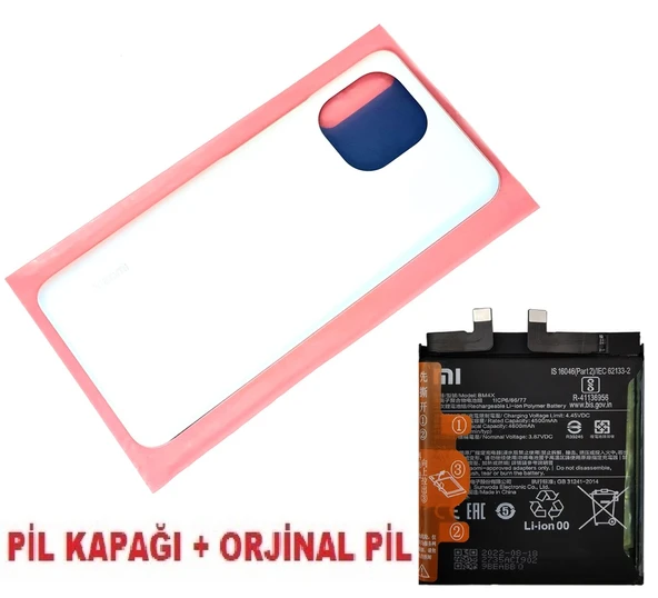 Tkgz Xiaomi Mİ 11 Arka Kapak Batarya Pil Kapağı + PİL (CAM) BEYAZ ürün görseli 1