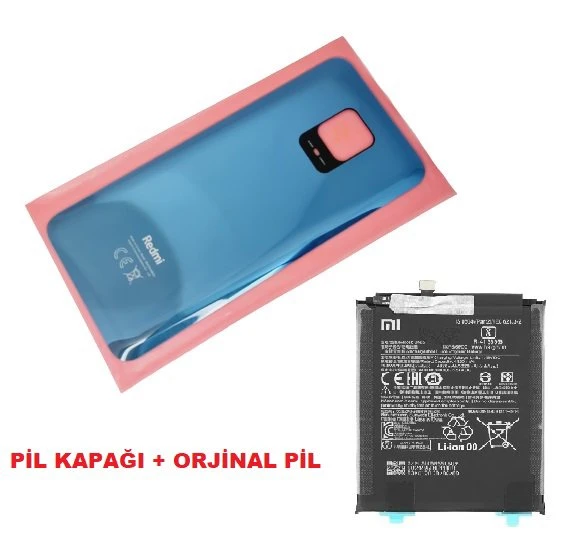 Tkgz Xiaomi Redmi NOTE 9S Arka Kapak Batarya Kapağı + PİL (CAM) GRİ ürün görseli 1