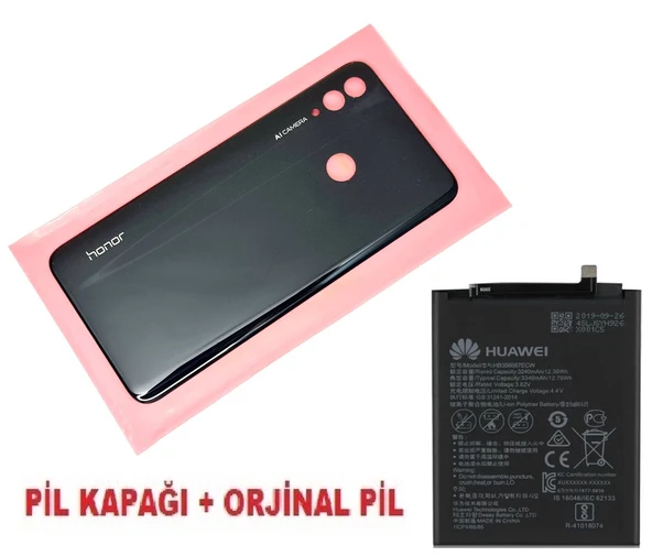 Tkgz Honor 10 Lite Arka Pil Batarya Kapağı + PİL SİYAH ürün görseli 1