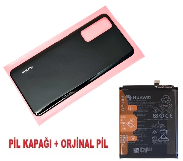 Tkgz - P Smart 2021 Arka Pil Batarya Kapağı + PİL SİYAH ürün görseli 1