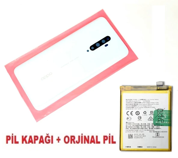 Tkgz Oppo Reno 2Z Arka Pil Batarya Kapağı + PİL (CAM) BEYAZ ürün görseli 1