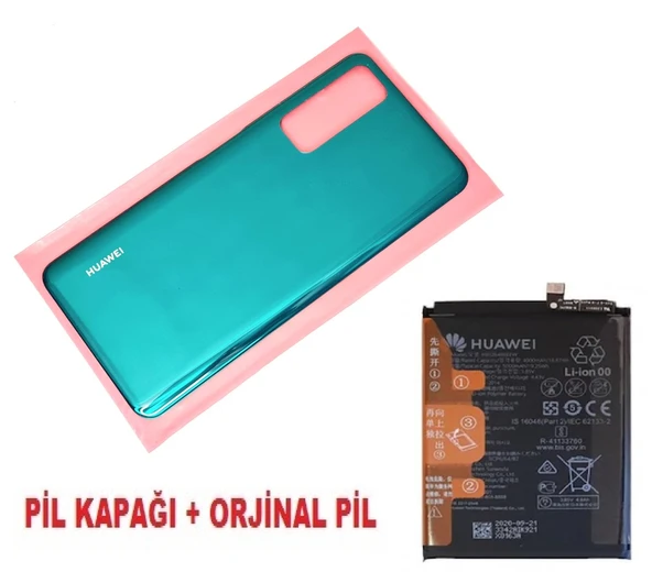 Tkgz - P Smart 2021 Arka Pil Batarya Kapağı + PİL YEŞİL ürün görseli 1