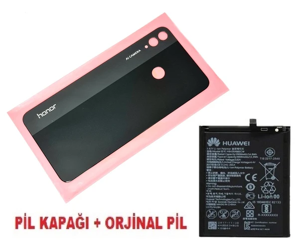 Tkgz Honor 8X Arka Pil Batarya Kapağı + PİL SİYAH ürün görseli 1