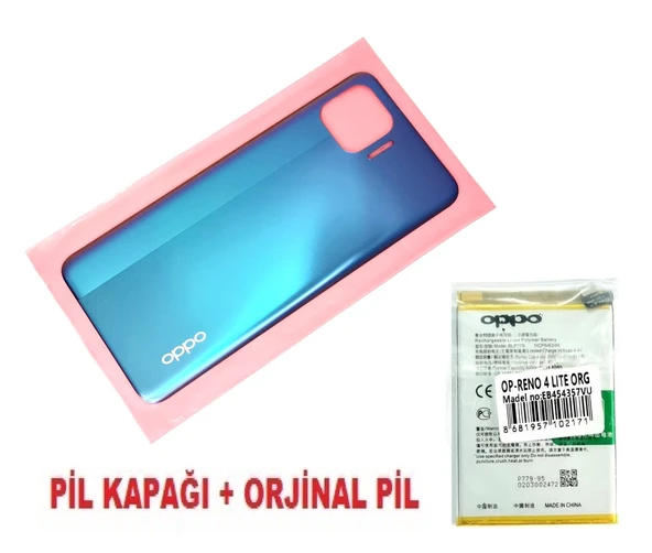Tkgz Oppo Reno 4 Lite Arka Kapak Batarya Pil Kapağı + PİL MAVİ ürün görseli 1