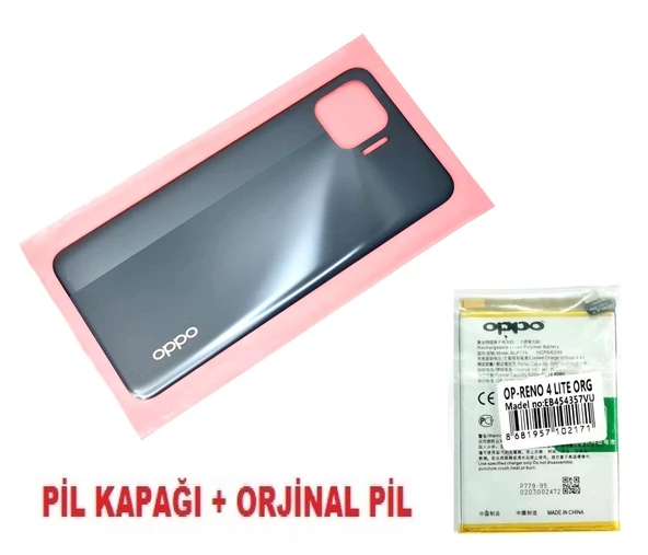 Tkgz Oppo Reno 4 Lite Arka Kapak Batarya Pil Kapağı + PİL SİYAH ürün görseli 1